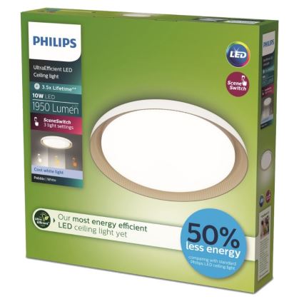 Philips - LED Димируем плафон PEBBLO SCENE SWITCH LED/10W/230V 4000K бял