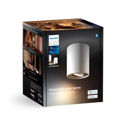 Philips - LED Димируем спот Hue PILLAR 1xGU10/4,2W/230V 2200-6500K + дистанционно управление бял