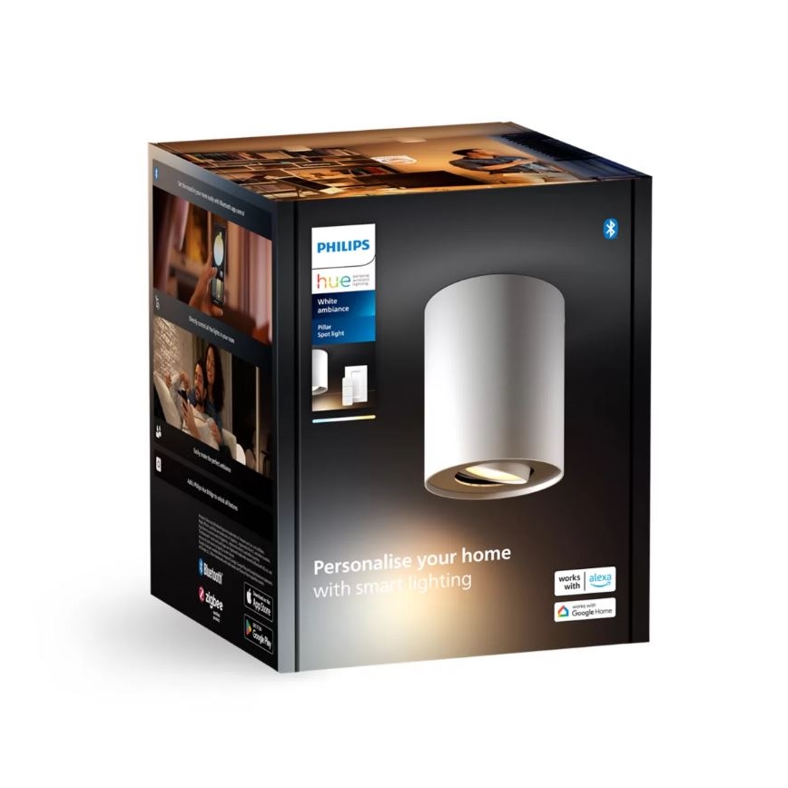 Philips - LED Димируем спот Hue PILLAR 1xGU10/4,2W/230V 2200-6500K + дистанционно управление бял