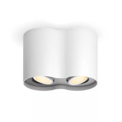 Philips - LED Димируем спот Hue PILLAR 2xGU10/4,2W/230V 2200-6500K + дистанционно управление бял