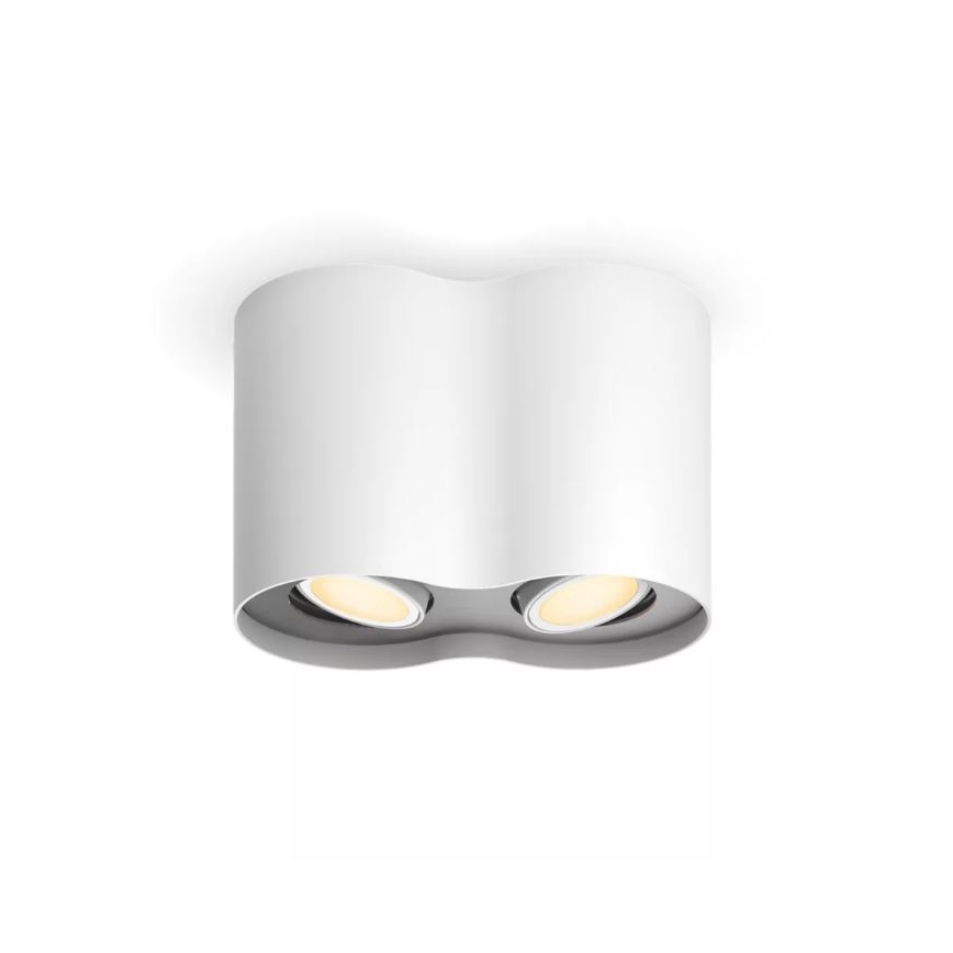 Philips - LED Димируем спот Hue PILLAR 2xGU10/4,2W/230V 2200-6500K + дистанционно управление бял