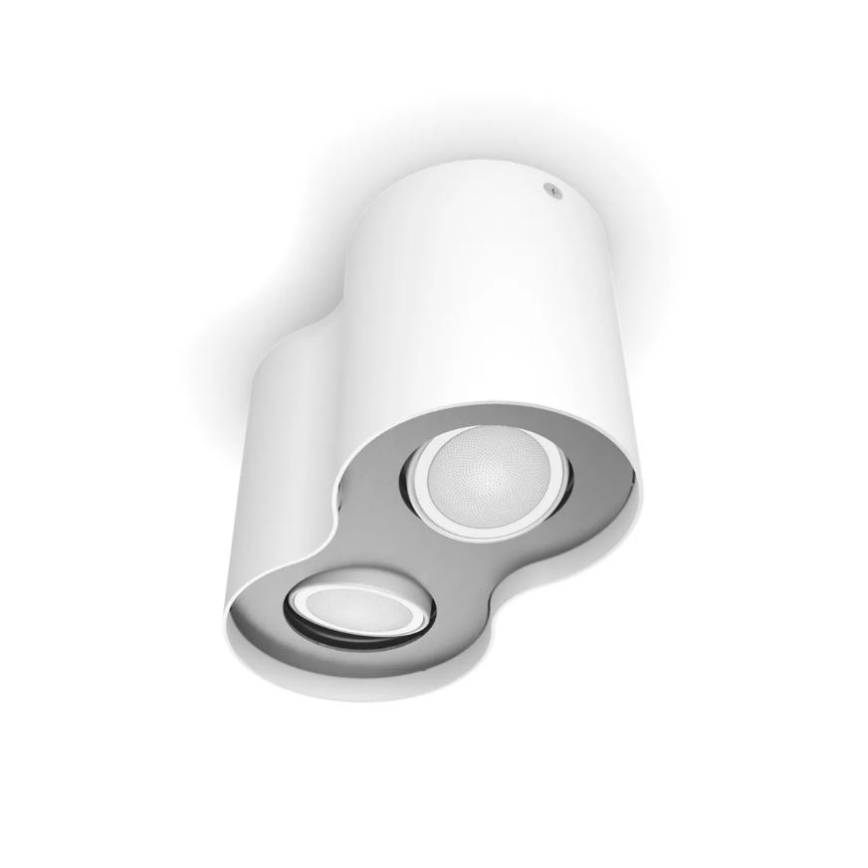 Philips - LED Димируем спот Hue PILLAR 2xGU10/4,2W/230V 2200-6500K + дистанционно управление бял