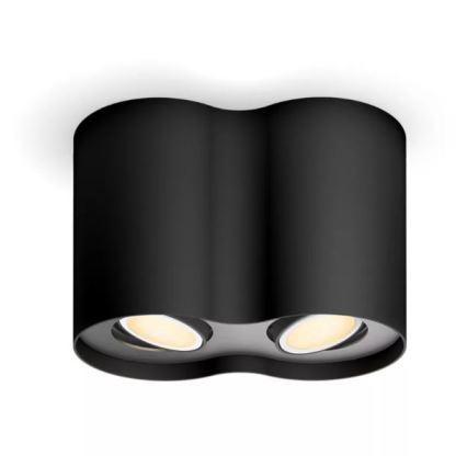 Philips - LED Димируем спот Hue PILLAR 2xGU10/4,2W/230V 2200-6500K + дистанционно управление черен