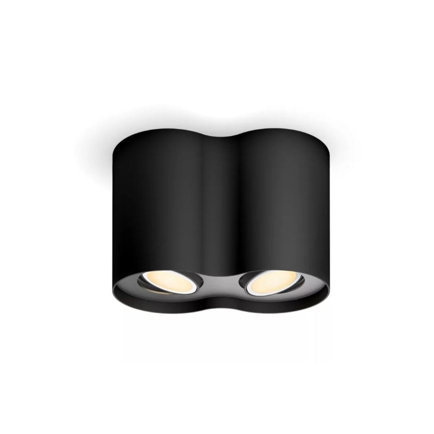 Philips - LED Димируем спот Hue PILLAR 2xGU10/4,2W/230V 2200-6500K + дистанционно управление черен
