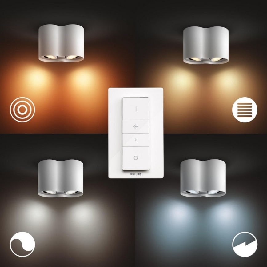Philips - LED Димируем спот Hue PILLAR 2xGU10/5W/230V + дистанционно