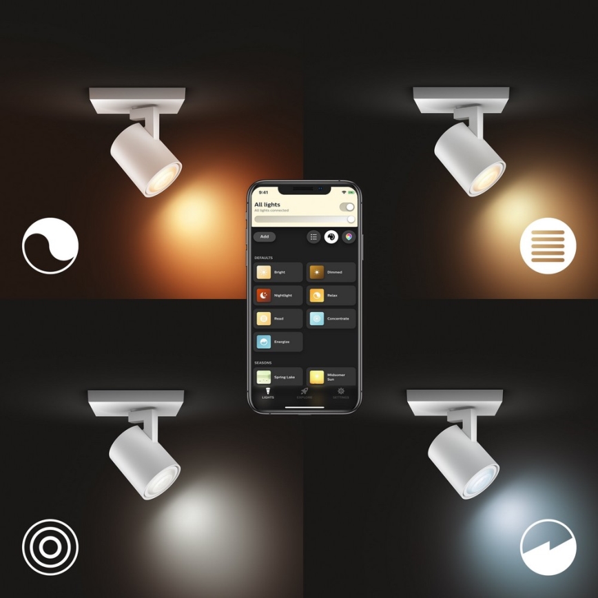 Philips - LED Димируем спот Hue RUNNER 1xGU10/4,2W/230V 2200-6500K бял