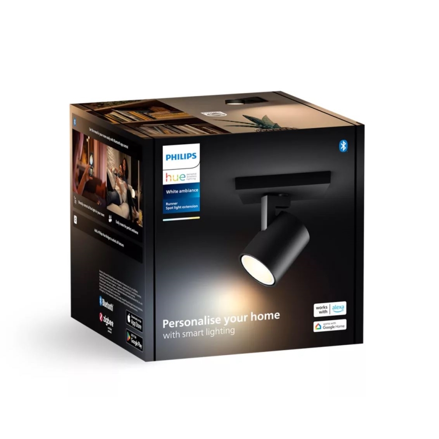 Philips - LED Димируем спот Hue RUNNER 1xGU10/4,2W/230V 2200-6500K черен