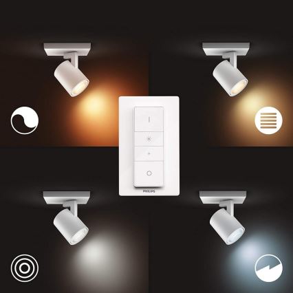 Philips - LED Димируем спот Hue RUNNER 1xGU10/4,2W/230V 2200-6500K + дистанционно управление бял