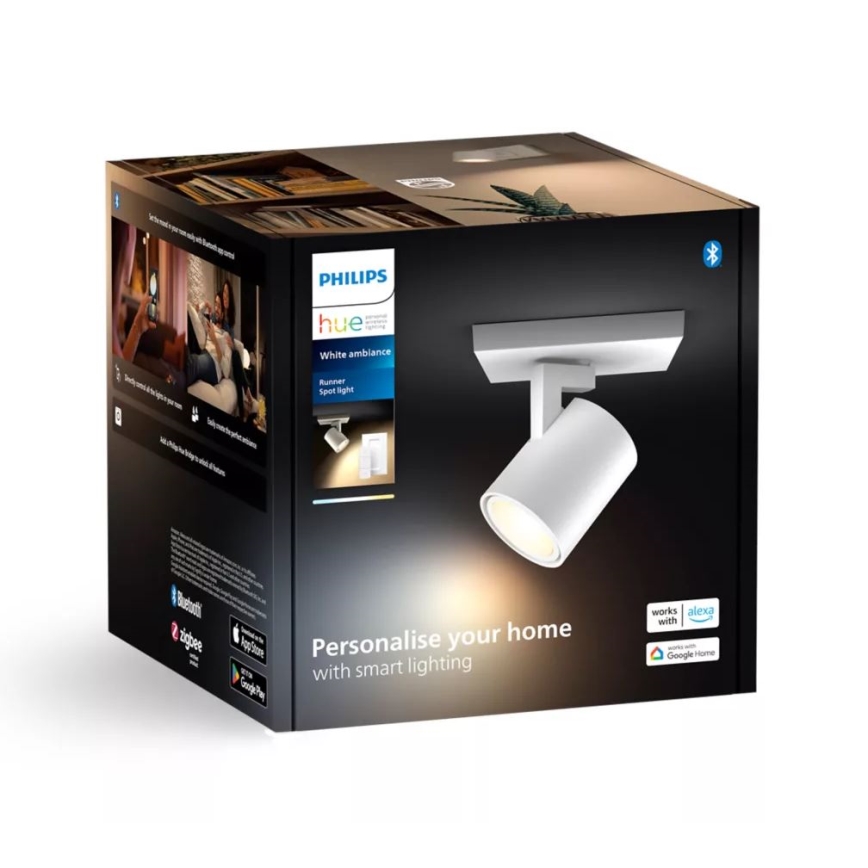 Philips - LED Димируем спот Hue RUNNER 1xGU10/4,2W/230V 2200-6500K + дистанционно управление бял