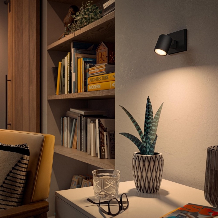 Philips - LED Димируем спот Hue RUNNER 1xGU10/4,2W/230V 2200-6500K + дистанционно управление черен
