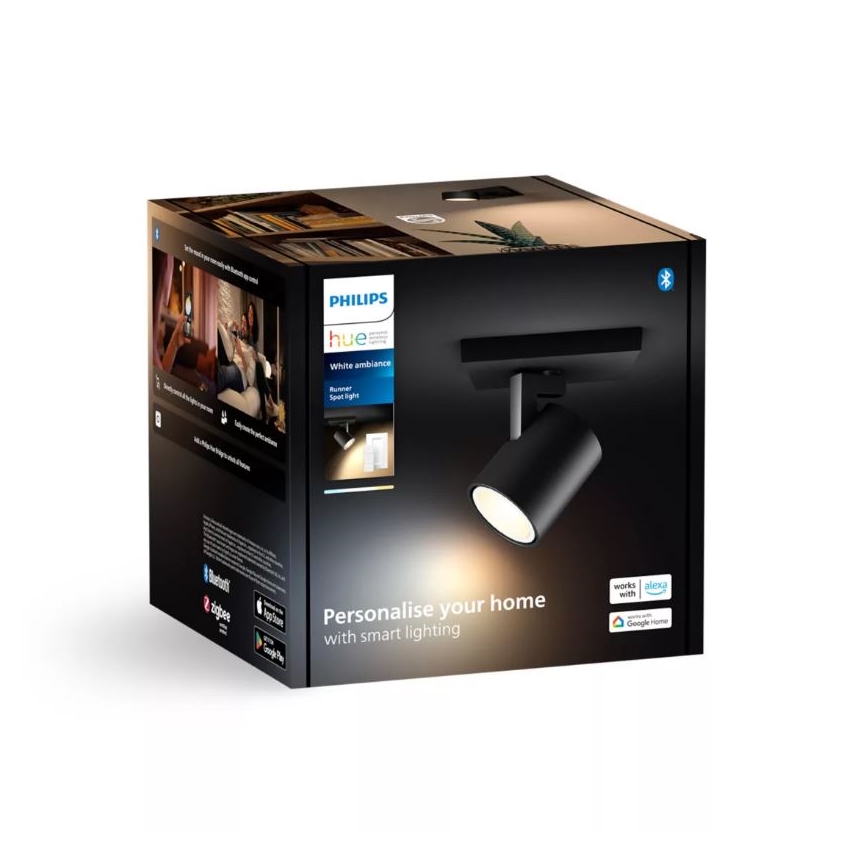 Philips - LED Димируем спот Hue RUNNER 1xGU10/4,2W/230V 2200-6500K + дистанционно управление черен
