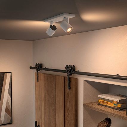 Philips - LED Димируем спот Hue RUNNER 2xGU10/4,2W/230V 2200-6500K + дистанционно управление бял
