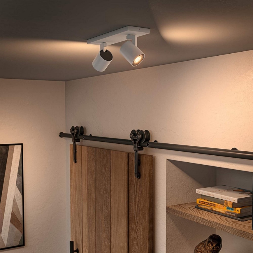 Philips - LED Димируем спот Hue RUNNER 2xGU10/4,2W/230V 2200-6500K + дистанционно управление бял