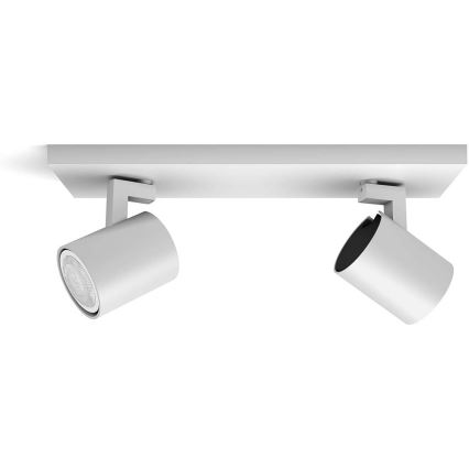 Philips - LED Димируем спот Hue RUNNER 2xGU10/4,2W/230V 2200-6500K + дистанционно управление бял