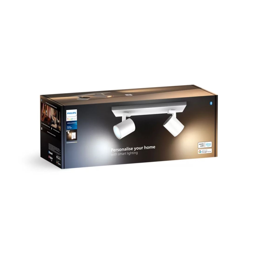 Philips - LED Димируем спот Hue RUNNER 2xGU10/4,2W/230V 2200-6500K + дистанционно управление бял