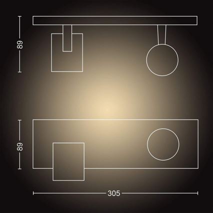 Philips - LED Димируем спот Hue RUNNER 2xGU10/4,2W/230V 2200-6500K + дистанционно управление черен