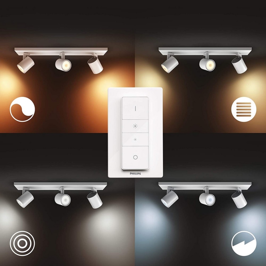 Philips - LED Димируем спот Hue RUNNER 3xGU10/4,2W/230V 2200-6500K + дистанционно управление бял
