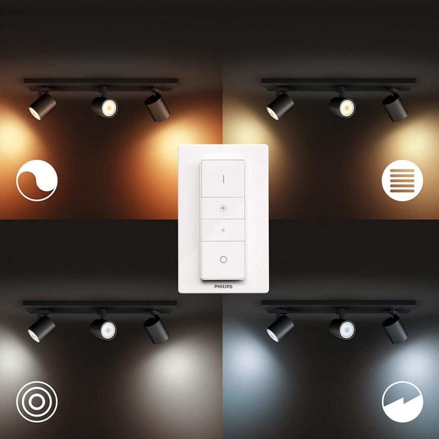 Philips - LED Димируем спот Hue RUNNER 3xGU10/4,2W/230V 2200-6500K + дистанционно управление черен