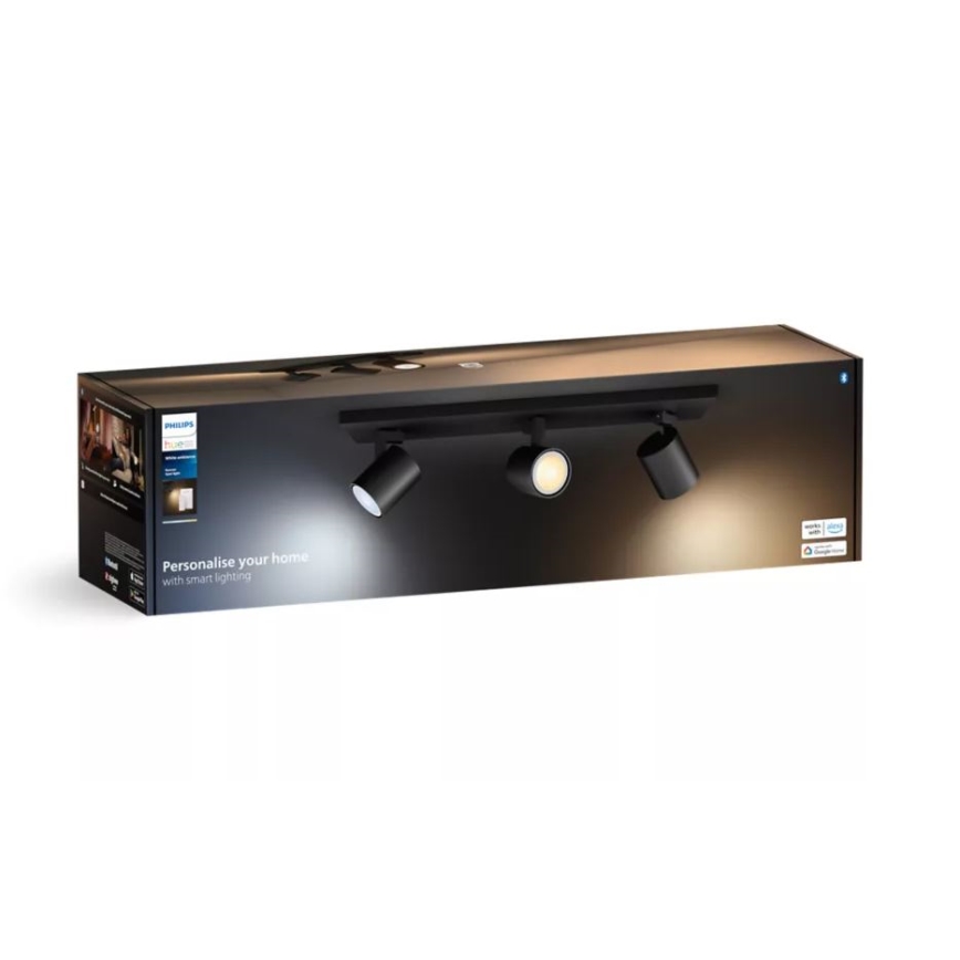 Philips - LED Димируем спот Hue RUNNER 3xGU10/4,2W/230V 2200-6500K + дистанционно управление черен