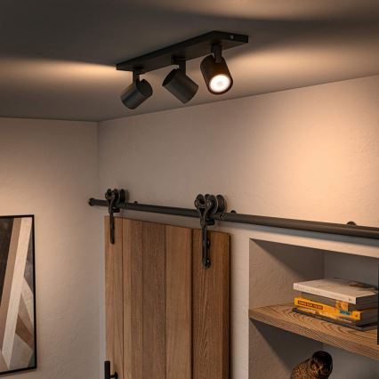 Philips - LED Димируем спот Hue RUNNER 3xGU10/4,2W/230V 2200-6500K + дистанционно управление черен