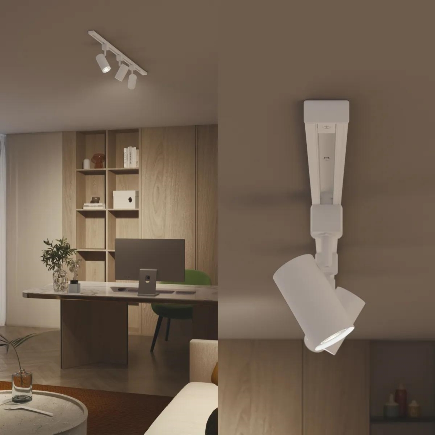 Philips - LED RGBW димируемо точково осветително тяло за шинна система EASYLINK HUE 3xGU10/4,7W/230V 2200-6500K 1m бяло + Hue bridge