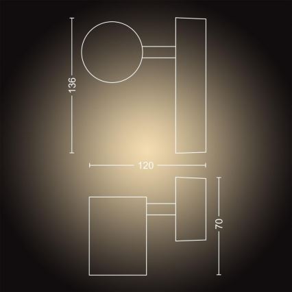 Philips - LED Димируем стенен спот за баня Hue ADORE 1xGU10/5W/230V IP44 + дистанционно