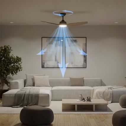 Philips - LED димируем таванен вентилатор OLAS LED/24W/230V Ø 132 см черен/кафяв + дистанционно управление