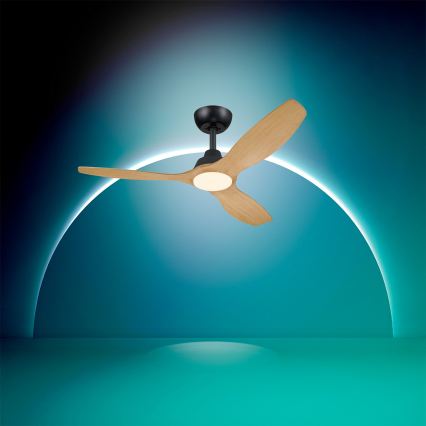 Philips - LED димируем таванен вентилатор OLAS LED/24W/230V Ø 132 см черен/кафяв + дистанционно управление