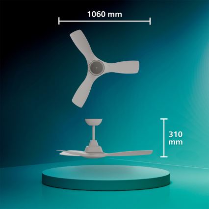 Philips - Димируем LED таванен вентилатор OLAS LED/24W/230V Ø 106 см бял + дистанционно управление