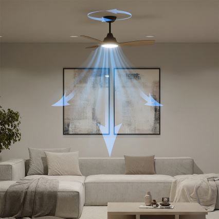 Philips - LED димируем таванен вентилатор OLAS LED/24W/230V Ø 106 см черен/кафяв + дистанционно управление