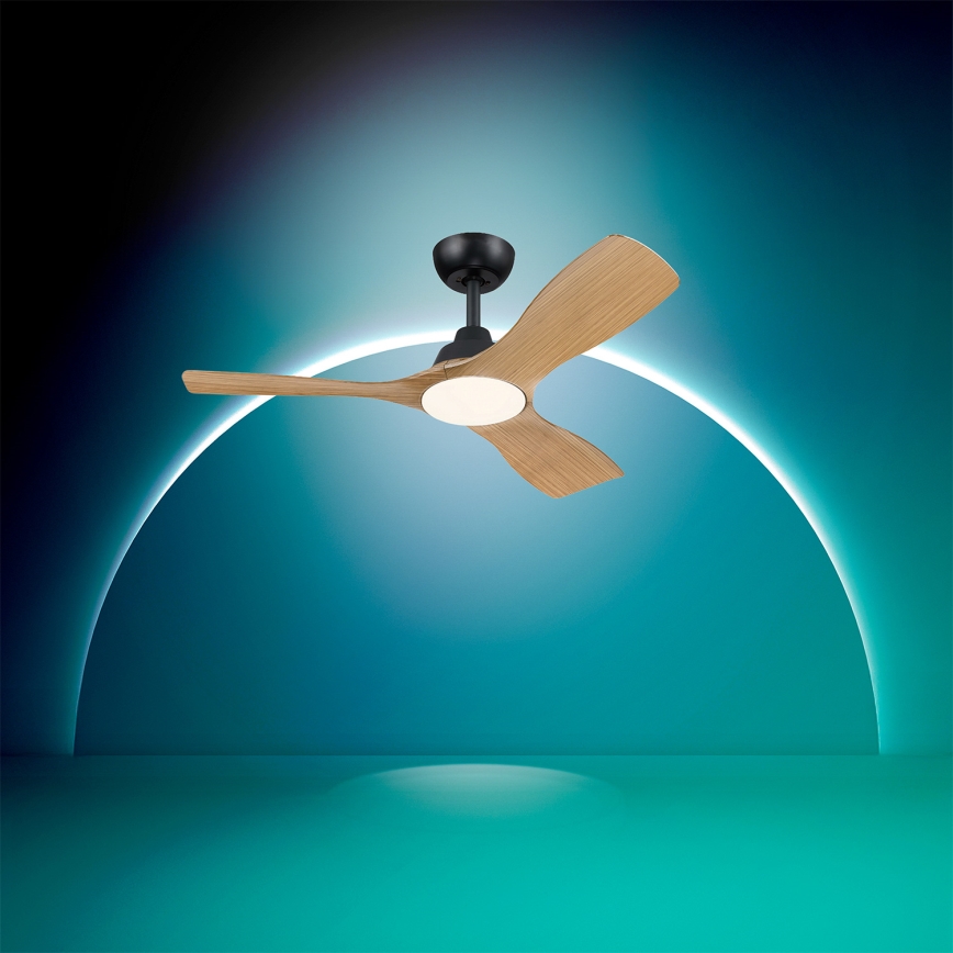Philips - LED димируем таванен вентилатор OLAS LED/24W/230V Ø 106 см черен/кафяв + дистанционно управление