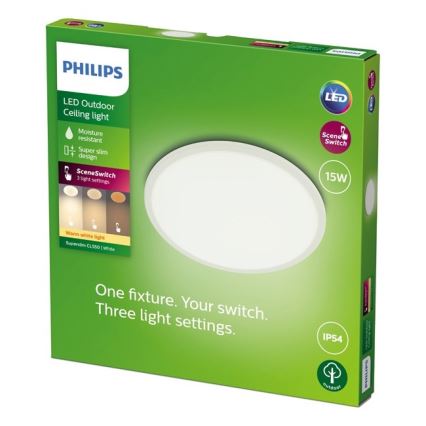 Philips - LED Димируема екстериорна лампа SCENE SWITCH LED/15W/230V IP54 бял