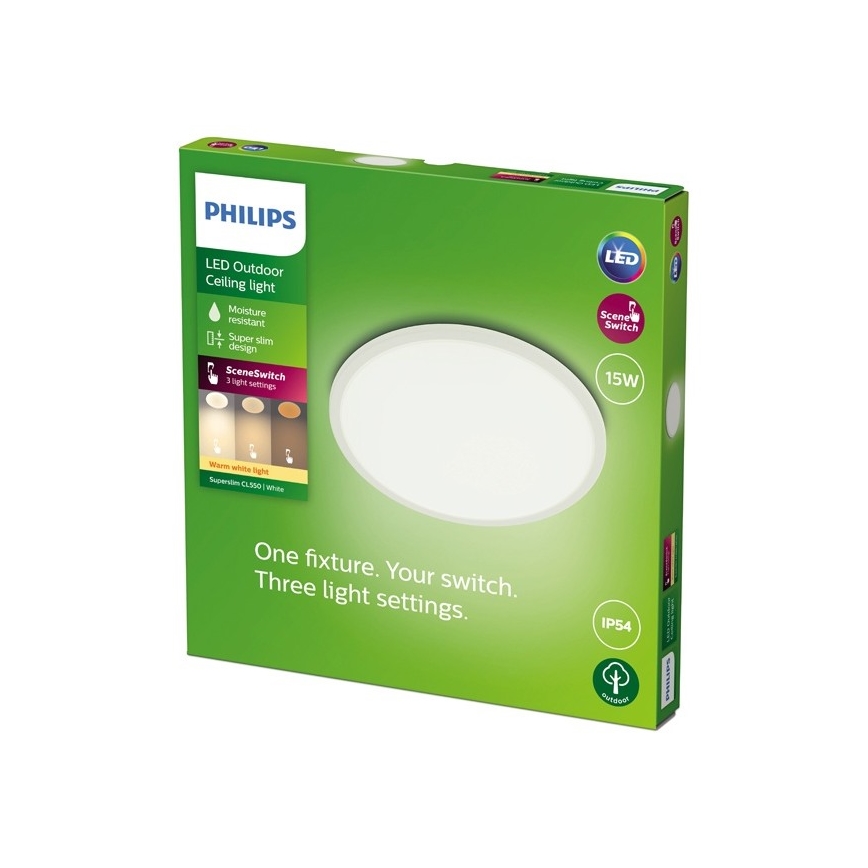 Philips - LED Димируема екстериорна лампа SCENE SWITCH LED/15W/230V IP54 бял