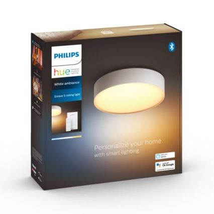 Philips - LED Димируем плафон Hue LED/9,6W/230V 2200–6500K Ø 261 мм бял + дистанционно управление