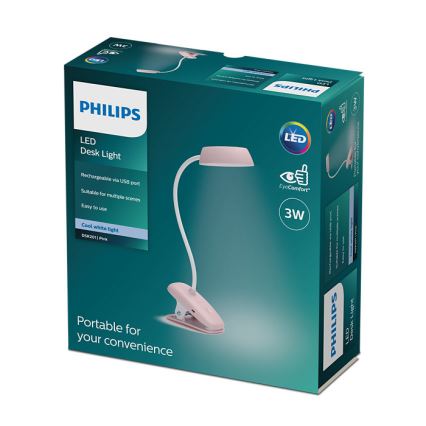 Philips - LED Димируема лампа с щипка DONUTCLIP LED/3W/5V CRI 90 розова