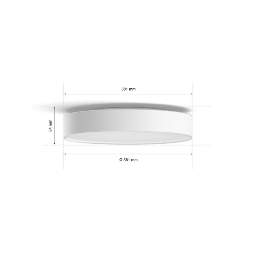 Philips - LED Димируема лампа за баня Hue DEVERE LED/19,2W/230V IP44 ⌀ 381мм 2200-6500K + дистанционно