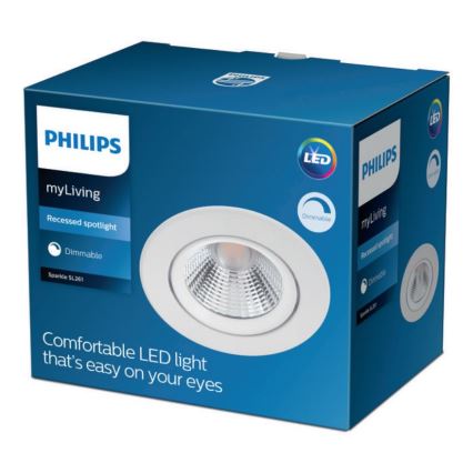 Philips - LED Димируема лампа за вграждане SPARKLE LED/5,5W/230V бял