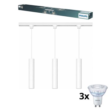 Philips - LED димируема люстра на кабел за шинна система EASYLINK 3xGU10/6,2W/230V 2200-2700K 1m бяла