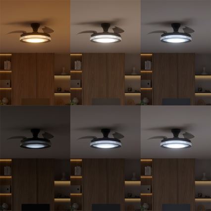 Philips - димируемо LED таванно осветително тяло с вентилатор BLISS LED/35W/230V черно + дистанционно управление