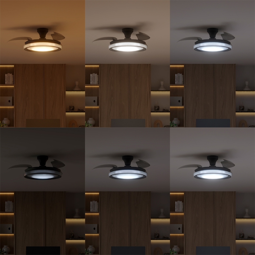 Philips - димируемо LED таванно осветително тяло с вентилатор BLISS LED/35W/230V черно + дистанционно управление