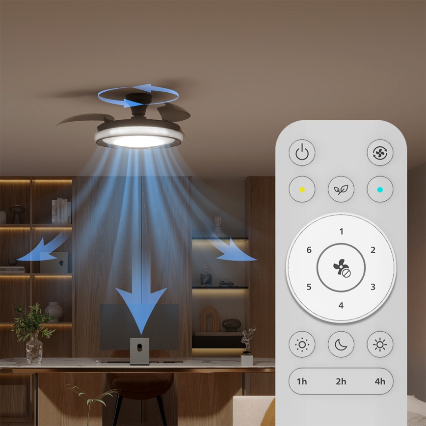 Philips - димируемо LED таванно осветително тяло с вентилатор BLISS LED/35W/230V черно + дистанционно управление
