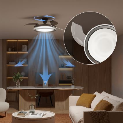 Philips - димируемо LED таванно осветително тяло с вентилатор BLISS LED/35W/230V черно + дистанционно управление
