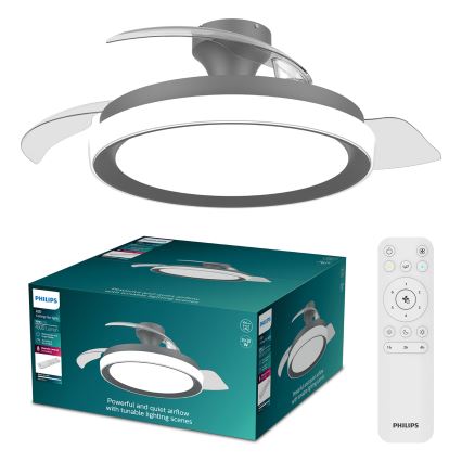 Philips - димируемо LED таванно осветително тяло с вентилатор BLISS LED/35W/230V черно + дистанционно управление