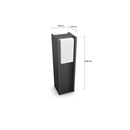 Philips - LED димируема външна лампа Hue TURACO 1xE27/8,1W/230V 40 cm IP44