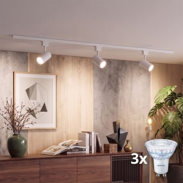 Philips - LED димируемо насочващо осветително тяло за релсова система EASYLINK 3xGU10/7W/230V 1 m бяло