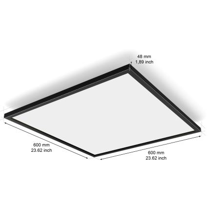 Philips - Димируемо LED таванно осветително тяло Hue AURELLE LED/39W/230V 2200-6500K 60x60 cm черно