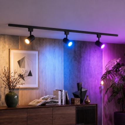 Philips - LED RGBW димируемо точково осветително тяло за релсова система EASYLINK HUE 3xGU10/4,7W/230V 2200-6500K 1m черно