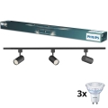 Philips - LED димируемо точково осветително тяло за шинна система EASYLINK 3xGU10/6,2W/230V 2200-2700K 1m черно