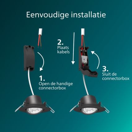 Philips - димируемо вградено LED осветително тяло CILANTRO LED/5W/230V 4000K черно