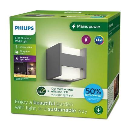 Philips - LED Екстериорен аплик ARBOUR LED/3,8W/230V 2700K IP44